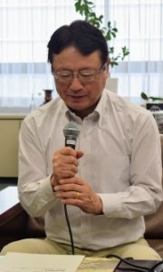 2018.06.25 星子明夫福岡市教育長訪問：薬物乱用防止啓発メッセージの録音